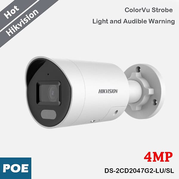 Hikvision 4MP Mini IP Camera ColorVu Strobe Light Audio Alarm