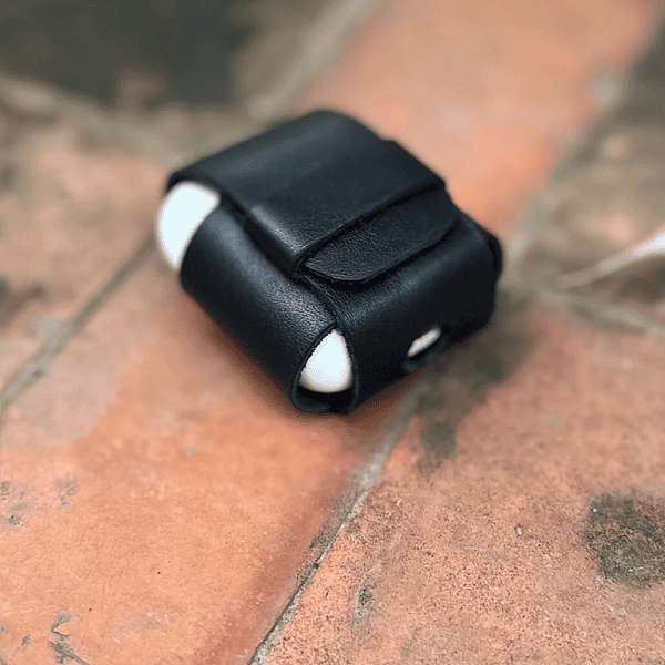 Black Leather AirPods Case