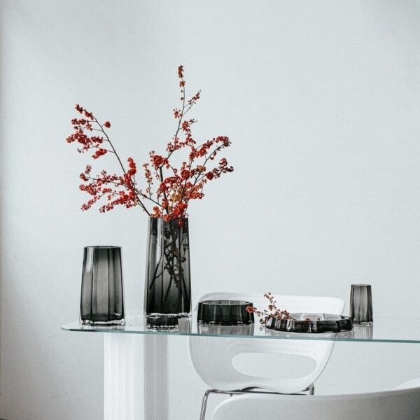 Small Luxury vase, modern classic, stylish design, LENOX 15 Gray