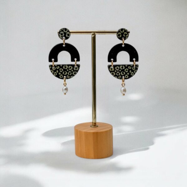 Sage Leopard Statement Oorbellen