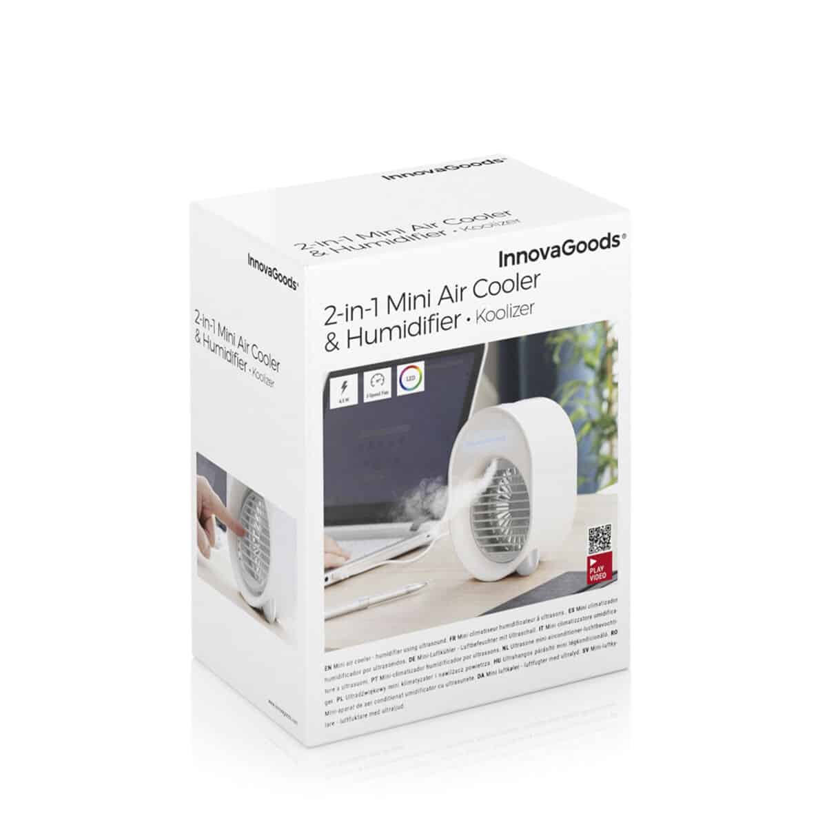 Mini Ultrasound Air Cooler-Humidifier with LED Koolizer InnovaGoods - Image 2