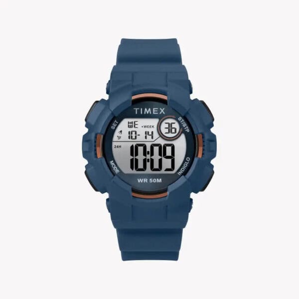 Timex Unisex Blue Silicone Digital Watch, Resin Case | Tw5m23500