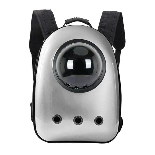 Malý zvierací batoh na nosenie, strieborný